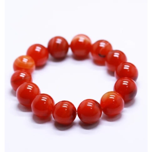Unisex Glass Beads- Orange -12mm