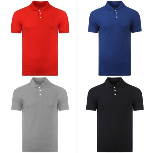 4 In 1 Polo Shirts Bundle (red, Navy Blue, Black, Grey)