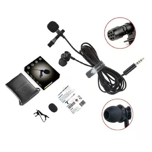Lavalier Microphone With Earpiece - 5m Cord