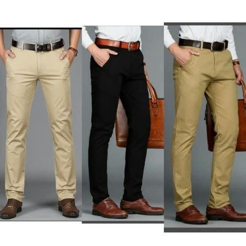 3 in 1 Oxford Chinos For Men - Black - Milk - Carton Color