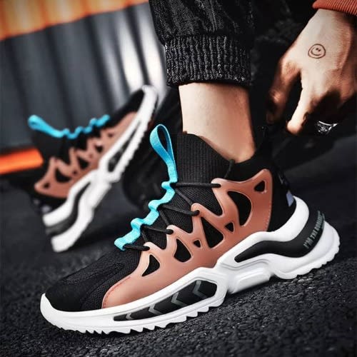 Men Laced Up Multicolored Sneakers