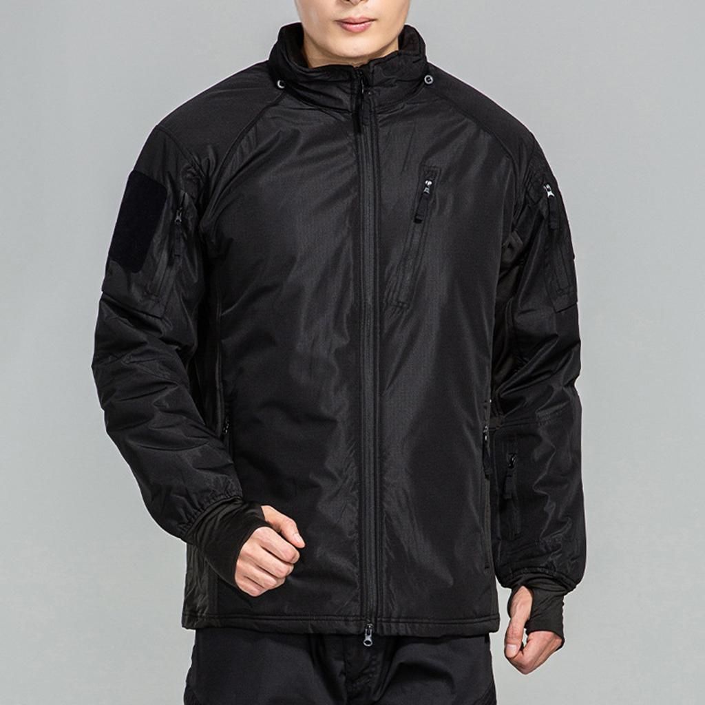 Hooded  Men Jacket Waterproof Coat Outdoor Black_S