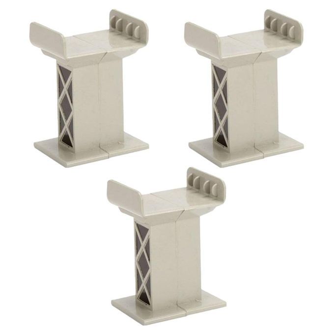 3 Pack Train Bridge Piers Railway Accessories Compatible Style A Gray