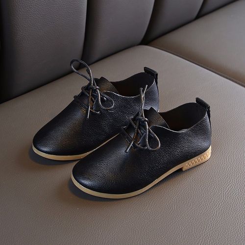 Girls' Leather Single Princess Children's Performance Black Soft Sole Shoes