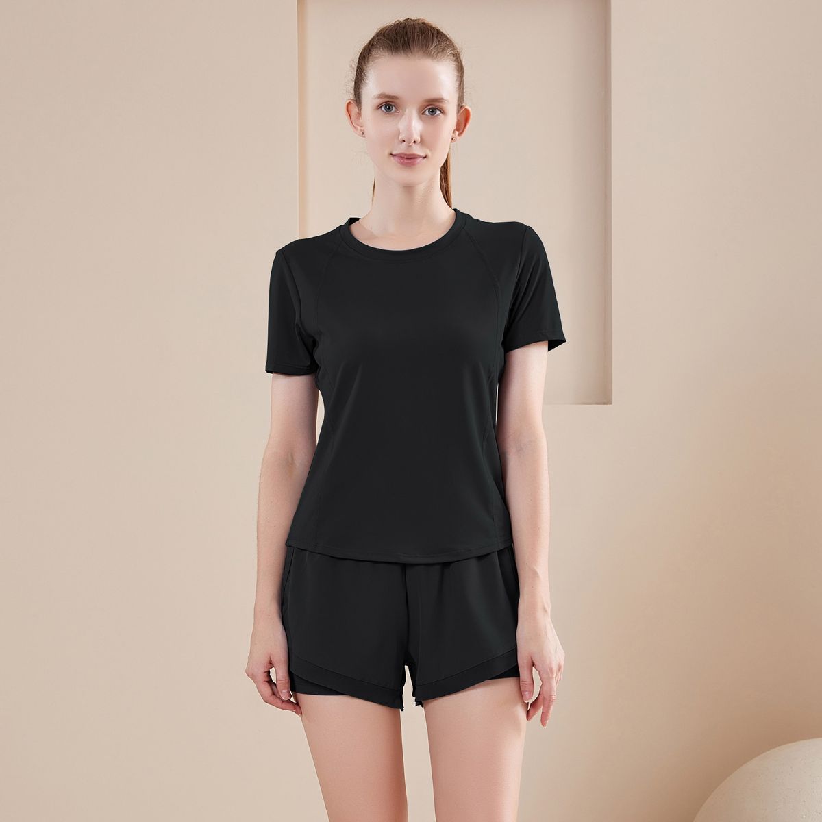 Women 2 Pieces Sports T Shirt And Shorts Set,Casual Athletic Summer Tracksuits