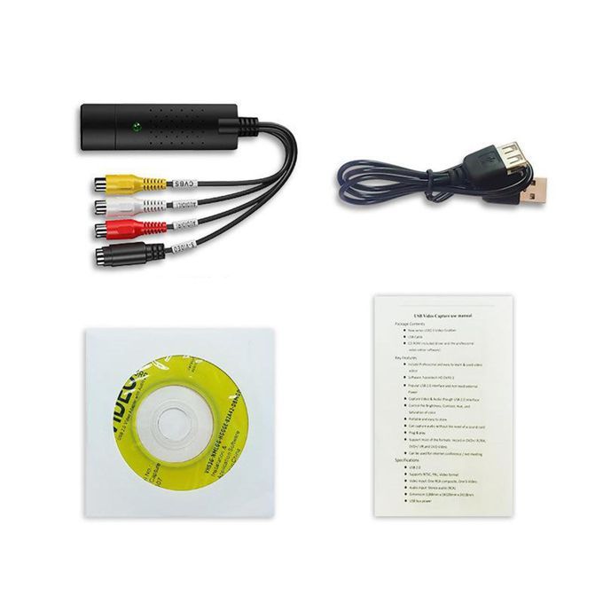 Portable Easy To Use HD Recording Video Capture Card Device VHS To DVD