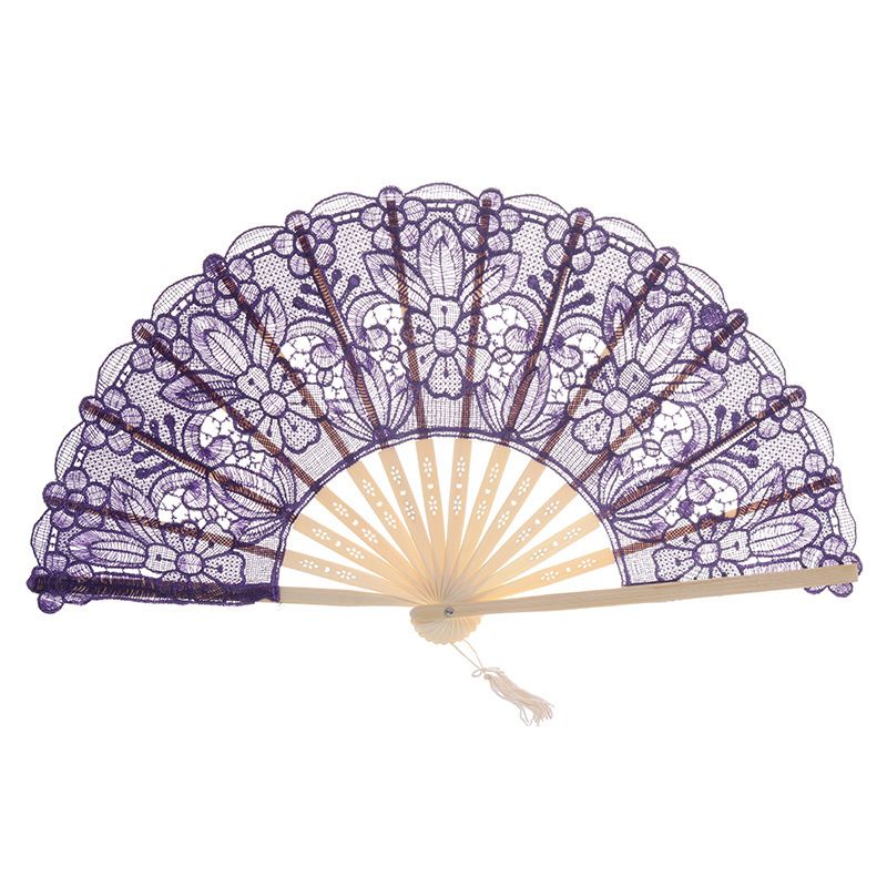 Vintage Lace Arts Red Antique Out Fan Folding Embroidered Hand Hollow Chinese Eventail Bamboo Crafts Fan A Dance Main
