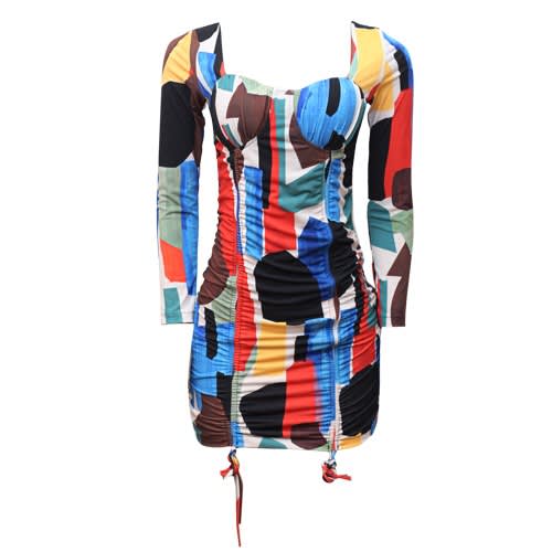 Multicolored Party Mini Dress