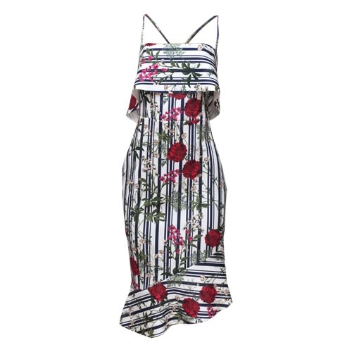 Green And White Print Dress