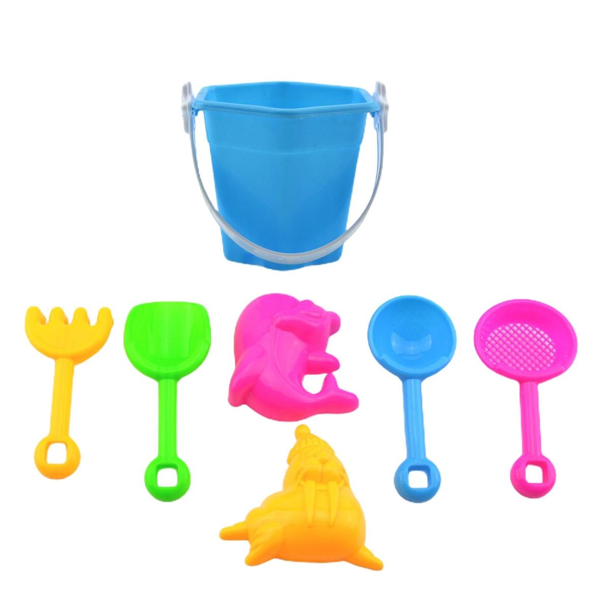 7PcsSet Sand Digging Tools Sand Digging Tools with Bucket Blue