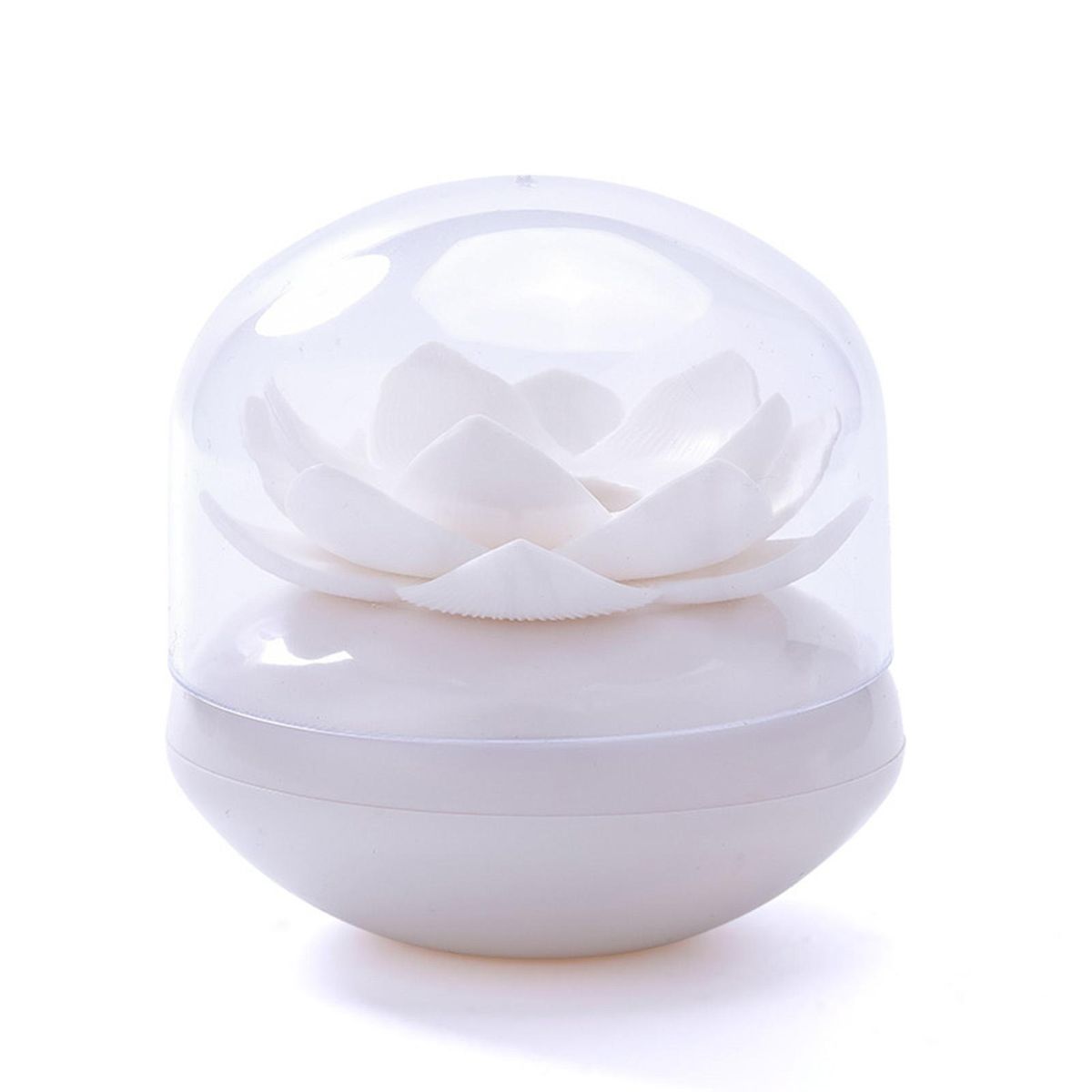 Cotton Swab Holder Lotus Shape Toothpick Cotton Swab Organizer White
