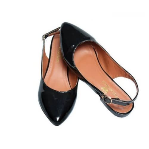 Women Slingback Flat Sandal - Black