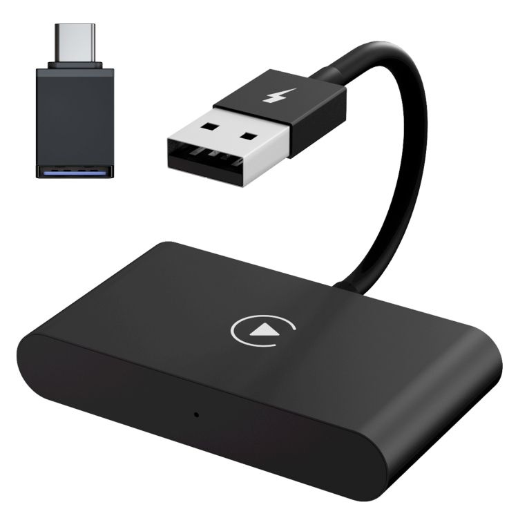 Wired To Wireless Carplay Adapter For IPhone Black Rectangle