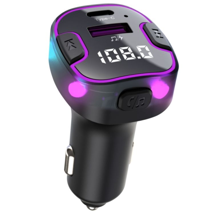 Car Bluetooth Adapter Ambient Light MP3 Music Player C49