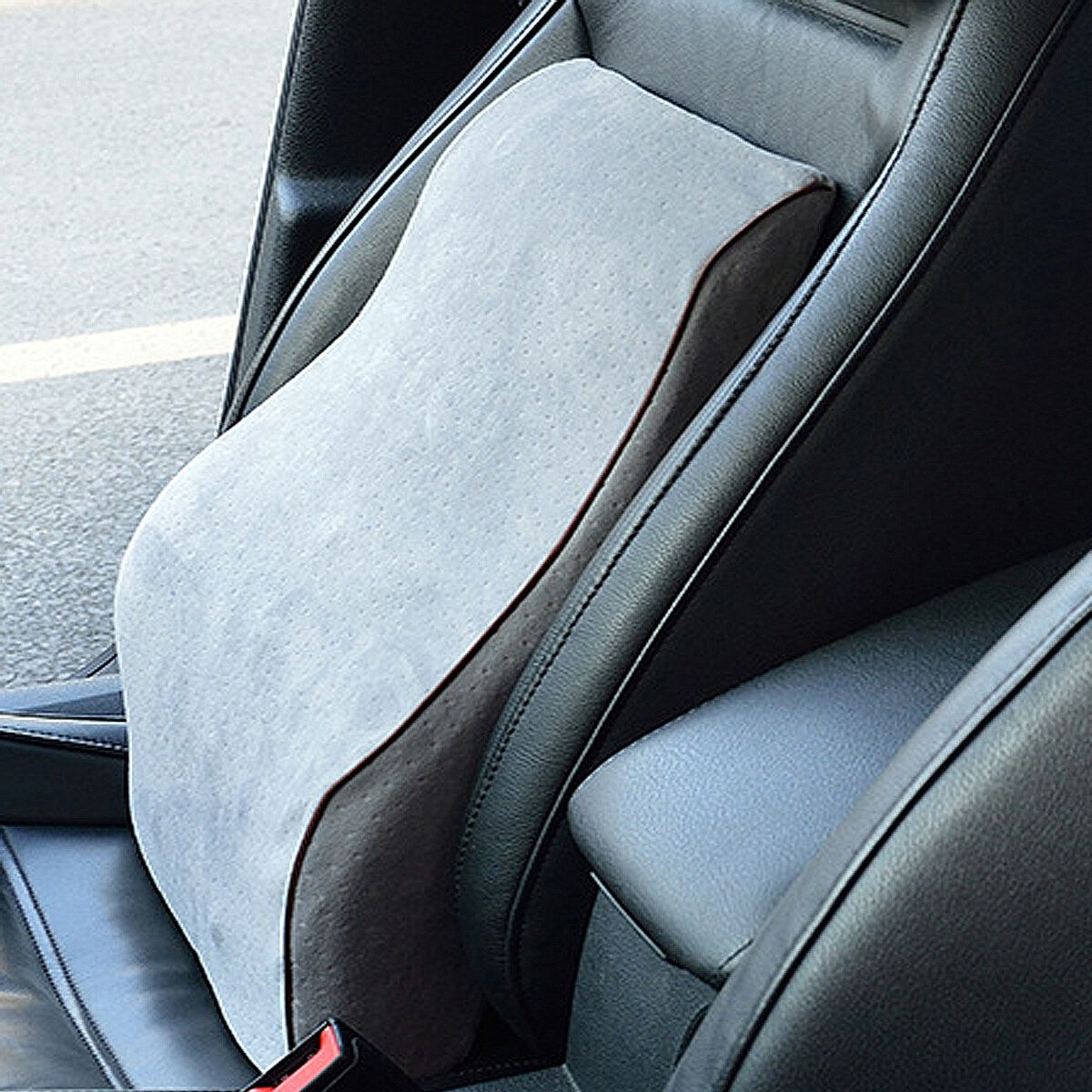 Memory Foam Lumbar Back Pillow Back Cushion Car Seat Neck Pillow Cushion Grey Back Cushion