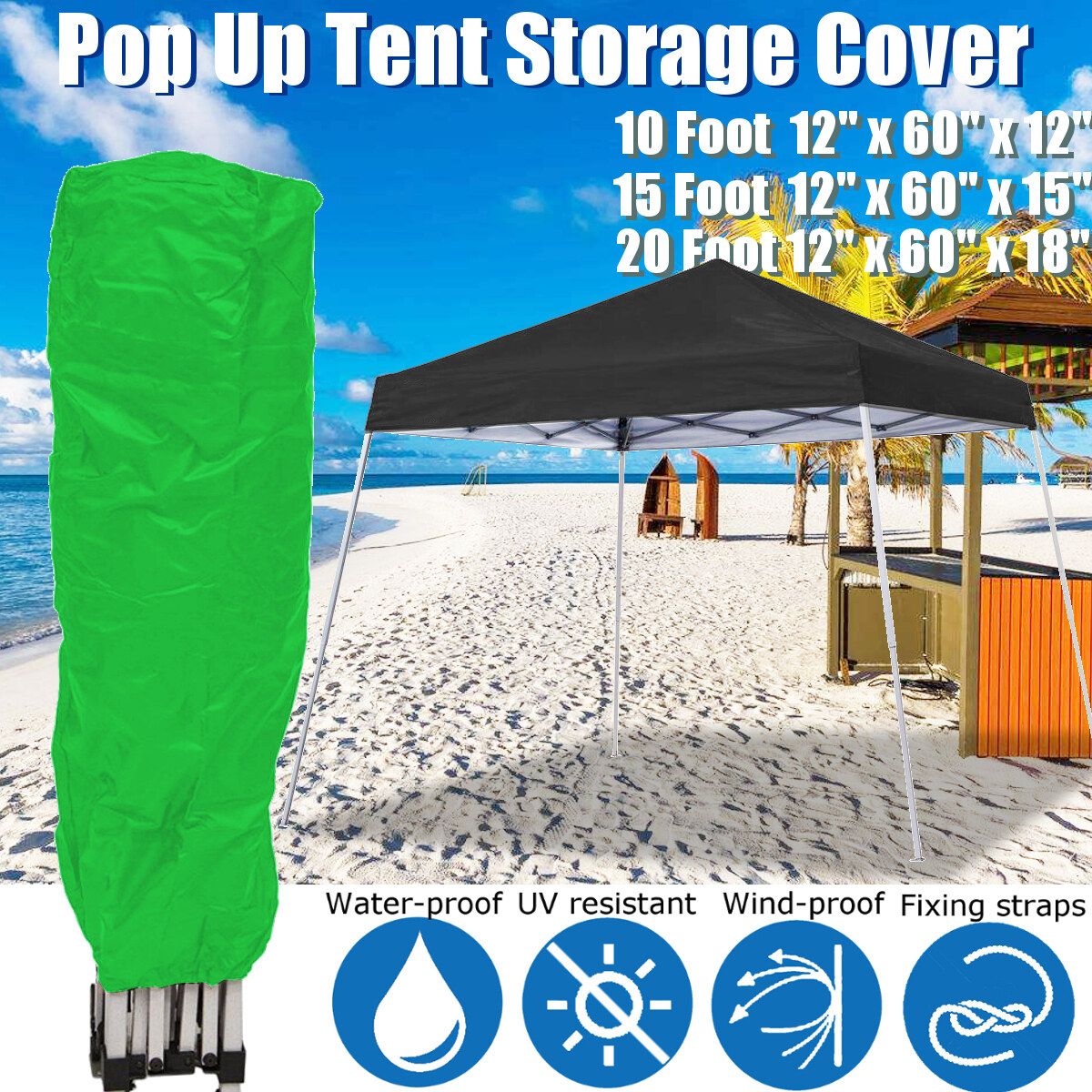Canopy Tent Storage Cover Patio Protector Polyester Fabric Garden For 10/15/20ft 20 Foot