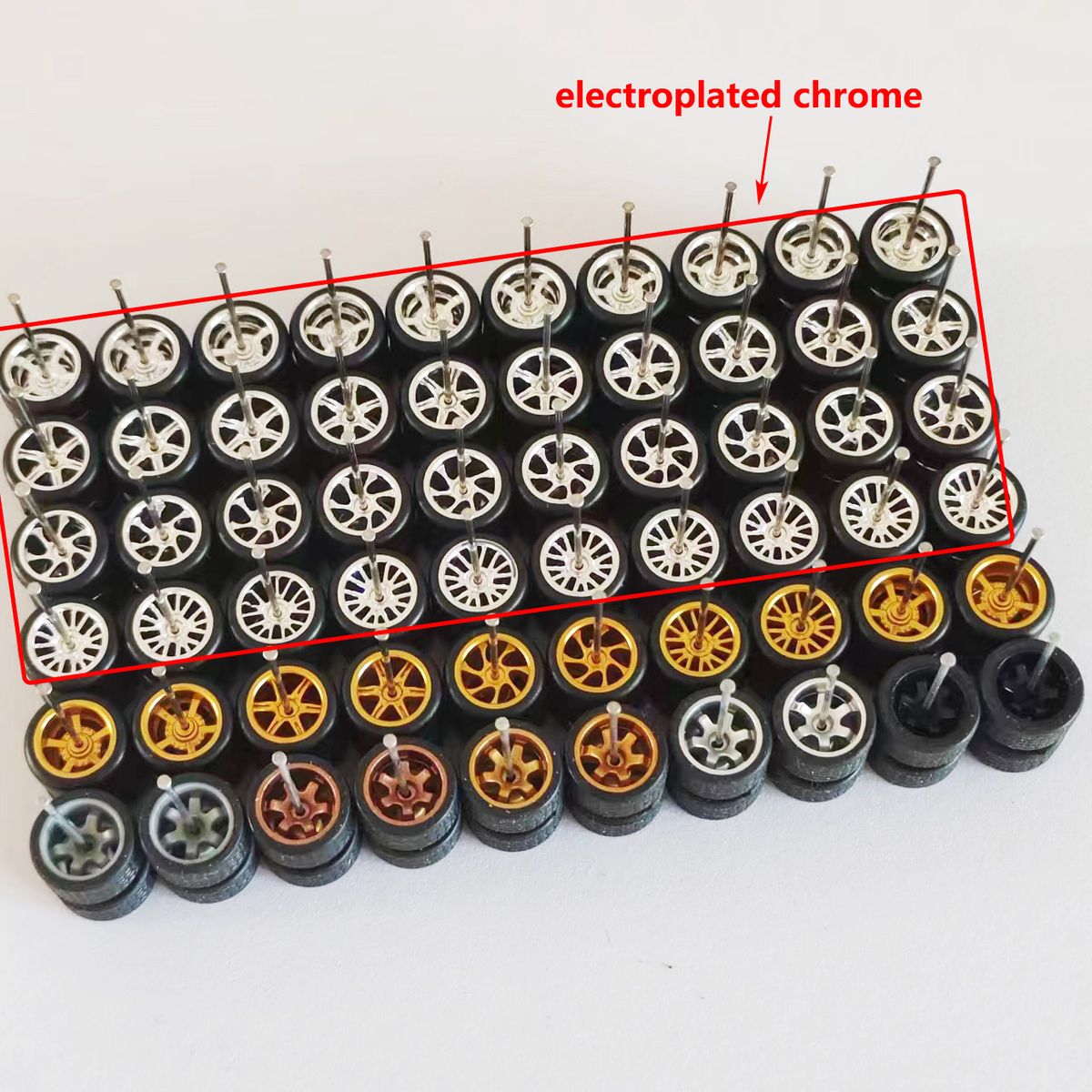 Promotion Sale 60pcs30 Sets1 64 Mini Alloy Car Wheels W Rubber Tires Chrome For