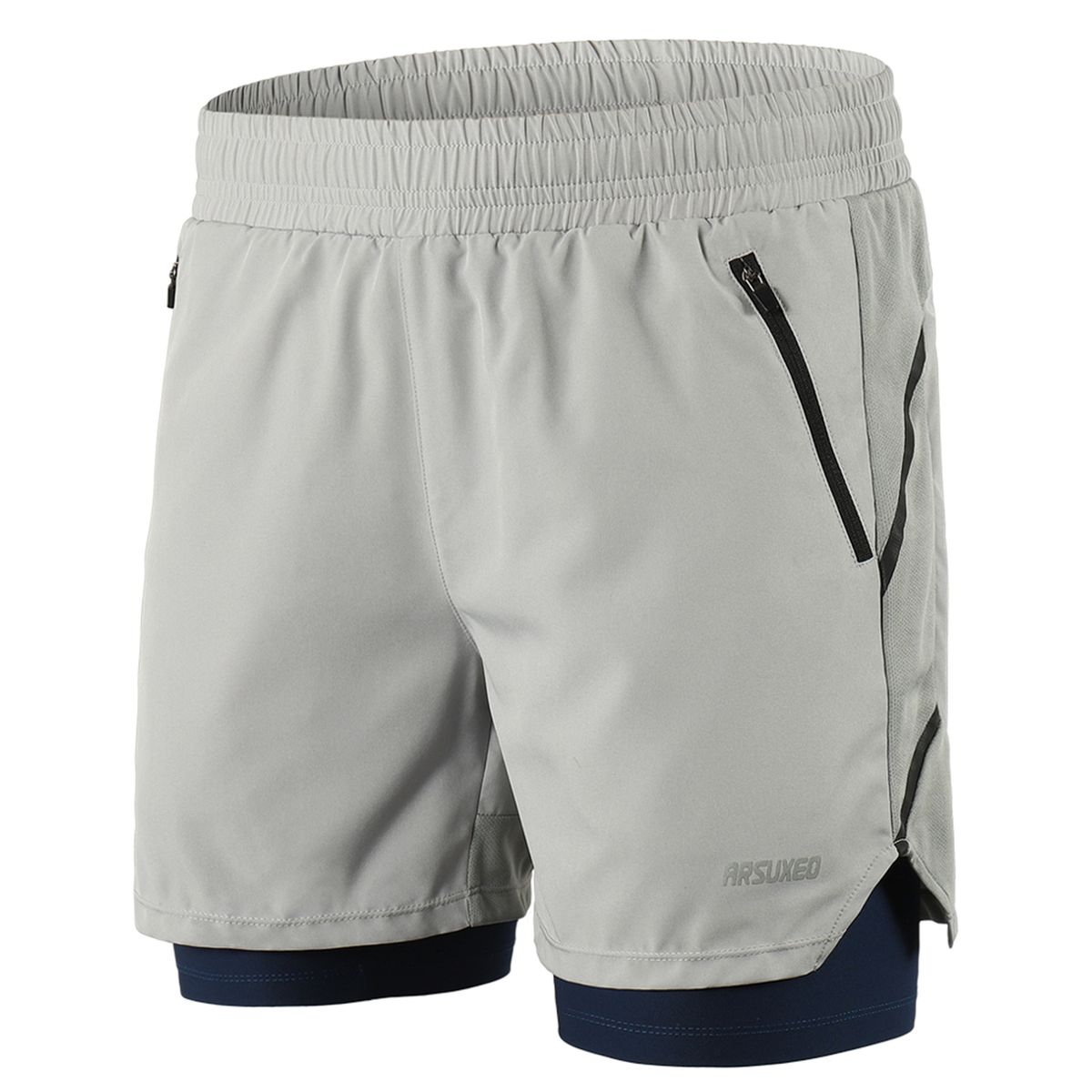 Men 2 In 1 Running Shorts Quick Drying Breathable Active