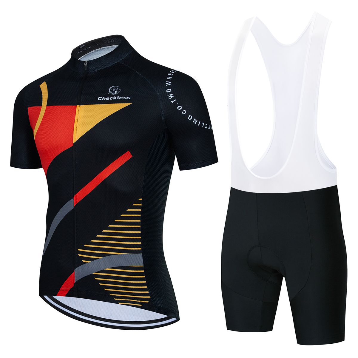 Black Summer Short Sleeve Cycling Jersey Quick Dry Road Bike Set