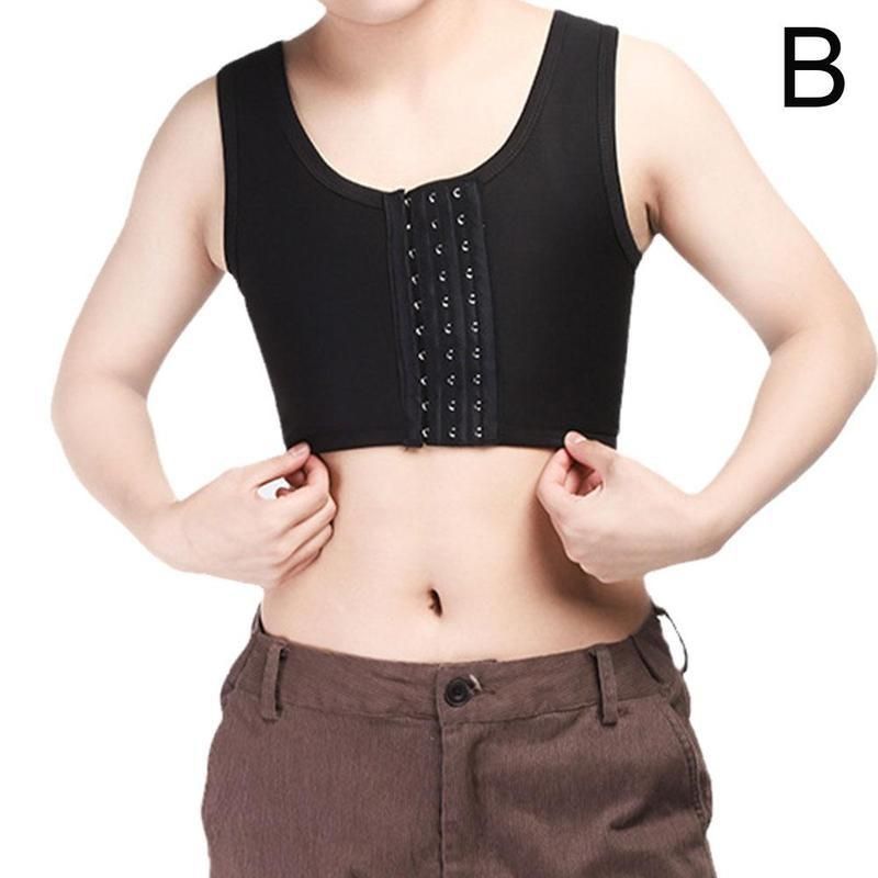S-4xl Breast Chest Binders Transexual Vest Tomboy Chest Binders Flattens Tops Bra Casual Undershirt Short  Ch L4P1