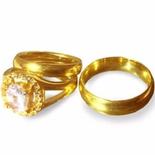Engagement & Wedding Ring Set - Goldplated
