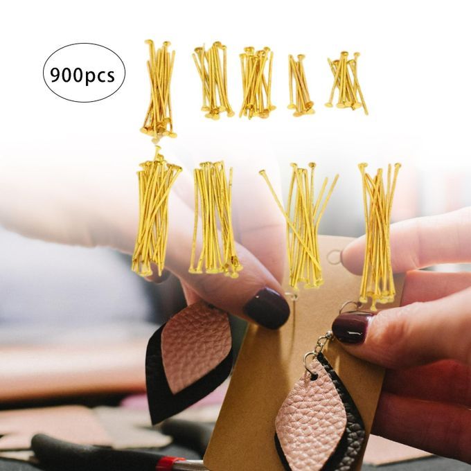 Pack Of 900 Golden Flat Head Pin Accessories Set DIY Head Pin 900Pcs