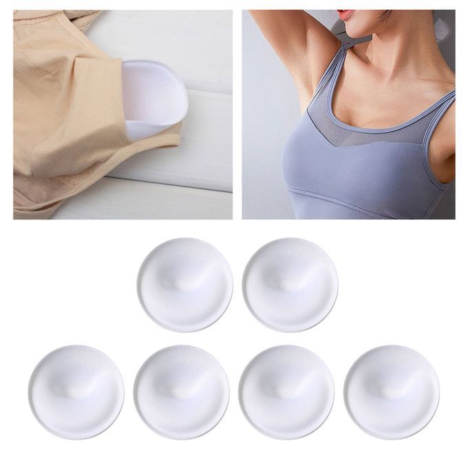 3 Pairs Bra Pads Inserts Sew In Sport Bra Cups For Bikini Top White