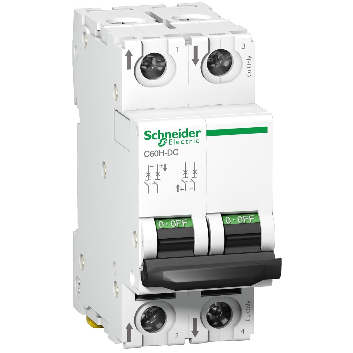 MCB Acti9 C60H-DC, 2P 16A, C Curve, 6kA