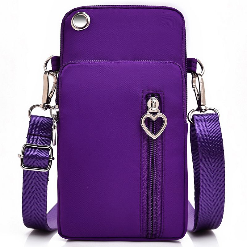 Woman Messenger Bag Mini Shoulder Bag Diagonal Multi-Function Mobile Phone Bag Outdoor Earphone  Sports Crossbag Bag-Purple