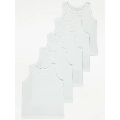 White Vests 5 Pack
