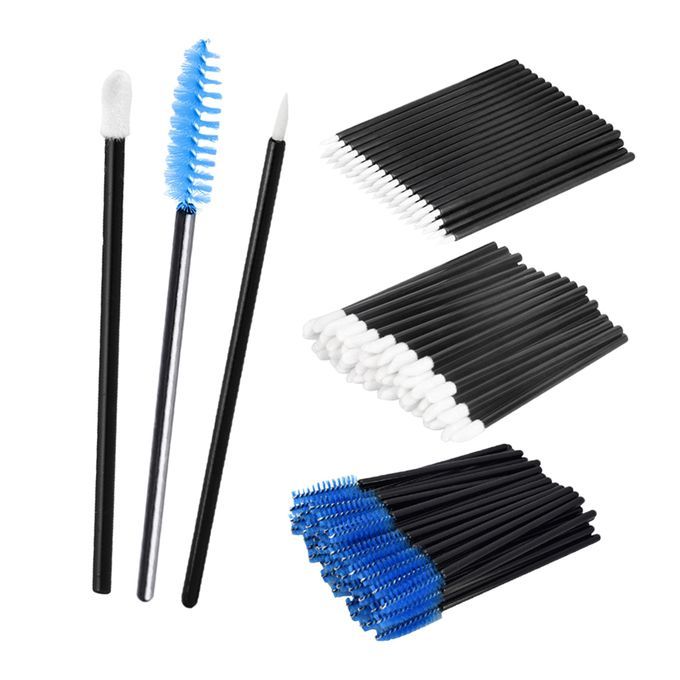 150PCS Disposable Applicator Wand Set Eyelash Liner Eye Lip Blue