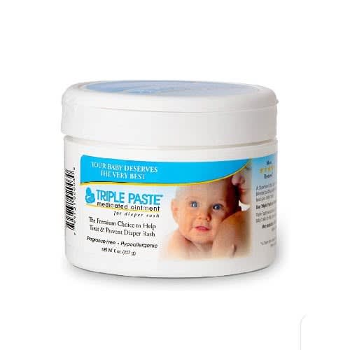 Triple Paste Medicated Ointment For Diaper Rash, 8-ounce- White