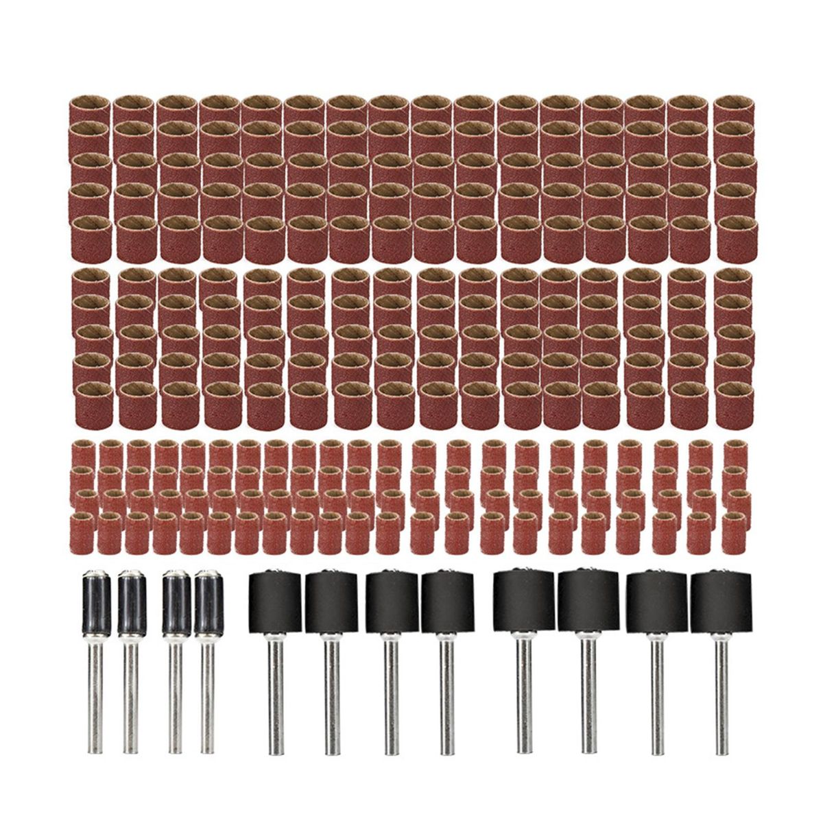 252 Pieces Drum Sander Set Sanding Drum Kit with Free Box Including 240 Pieces Drum Sander Sanding Sleeves and 12 Pieces Drum Mandrels Rotary Tool 1/8inch 3/8inch 1/2inch