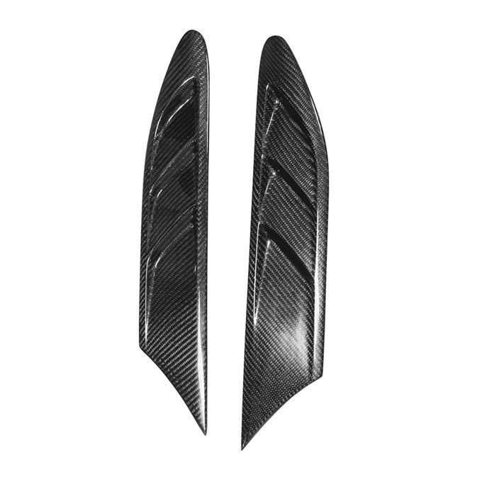 2Pcs Self-adhesive Carbon Fiber Car Side Fender Fin-Black