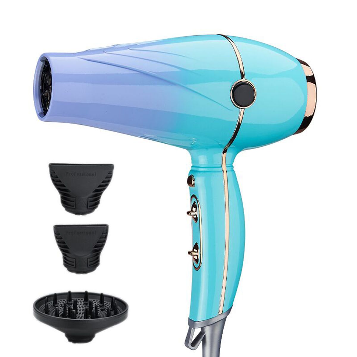 Hair Dryer 3 Speeds Adjustable Blow Dryer Hot / Cold Wind
