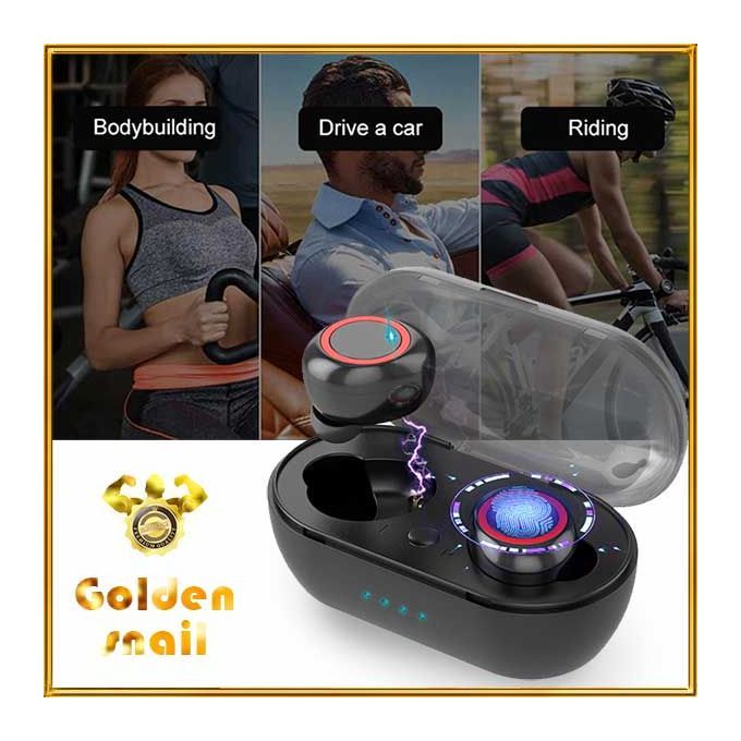 A3 Bluetooth 5.0 Wireless Headsets 9D Stereo Headphones With LED Sports Earphone BLACK