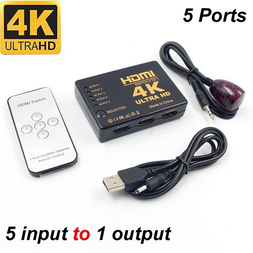 HDMI Switch Splitter 5 In 1 Output HDMI Splitter Audio Video