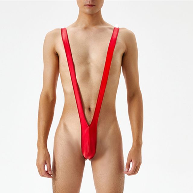 Mens Mankini Smooth Bikini Bodysuit Jocks Y T-back Underwear Low Rise Seamless