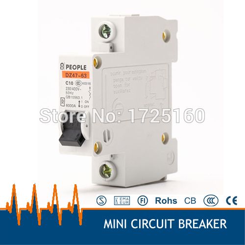 220 1P 230v CE Miniature Circuit Approval Electric 10A