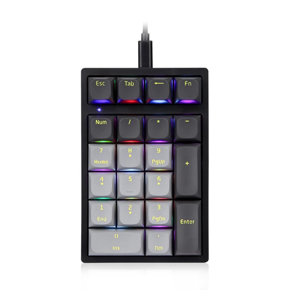 Darmoshark K3 21 Keys Numeric Keyboard Ergonomic RGB Mechanical Keyboard with Detachable Data Cable Gateron GPRO Red Switches