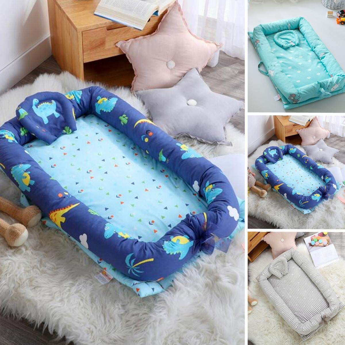 New Portable Baby Nest Cotton Sleep Bed Newborn Nursery Detachable & Washable Portable Baby Nest Newborn Nursery Foldable Travel Bed With Bumper Cot Mattress Mice