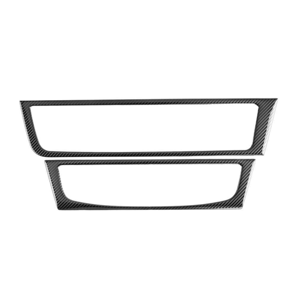 2Pcs Car Carbon Fiber Stainless Steel Console Air
