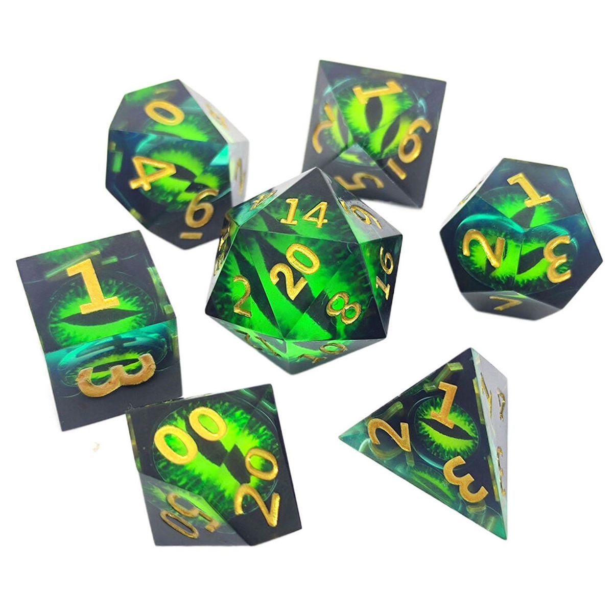 Wear-resistant Dice Enchanting Emerald Dice Set 7 Unique for Board