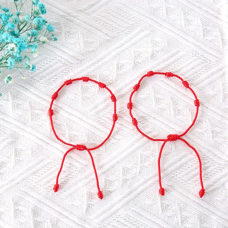Cross-border Hot Sale Benming Year Red Rope 7 Knot Lucky