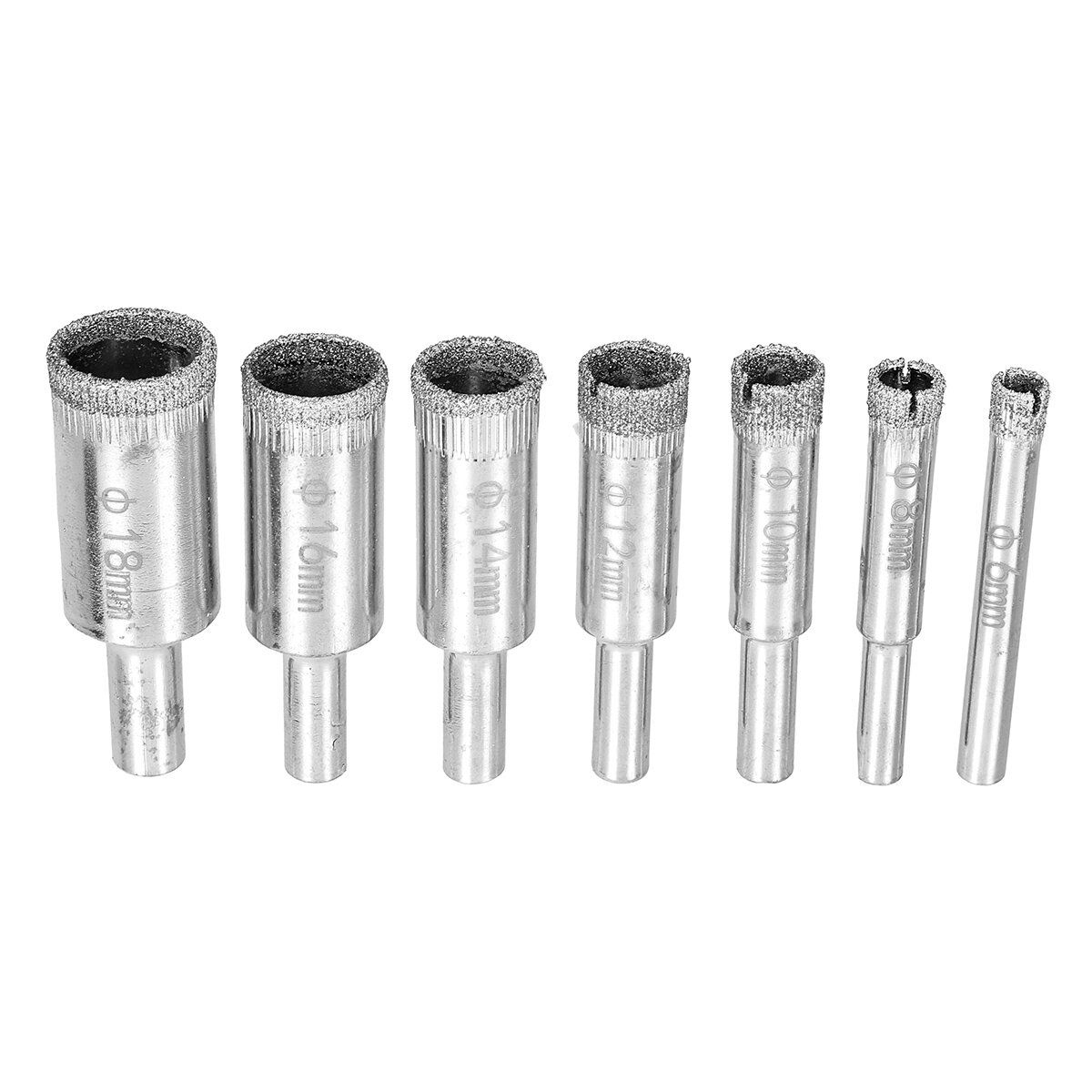 16/15/11/10/7Pcs 6-18/30/50mm Diamond Coated Drill Bit For