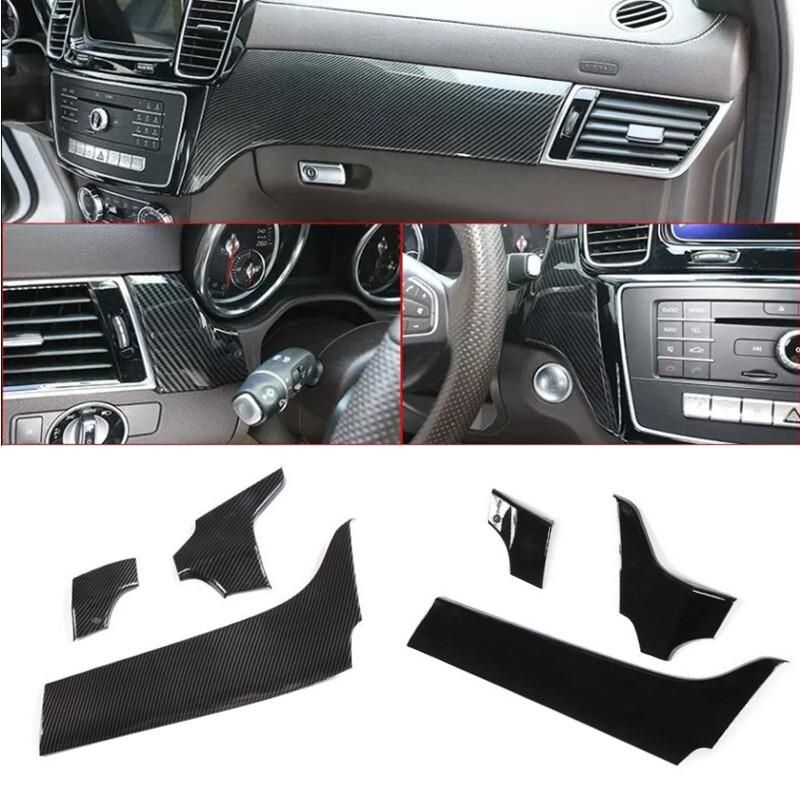 ABS Carbon Fiber Car ABS Interior Center Console Decoration Panel Cover Trim Accessories For Mercedes Benz GLE 350 GLS 2013-