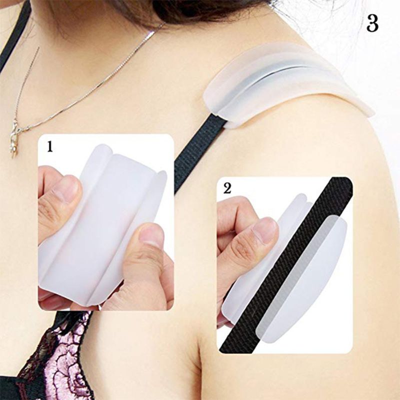 2Pairs Silicone Bra Strap Cushions Non-slip Shoulder Pads