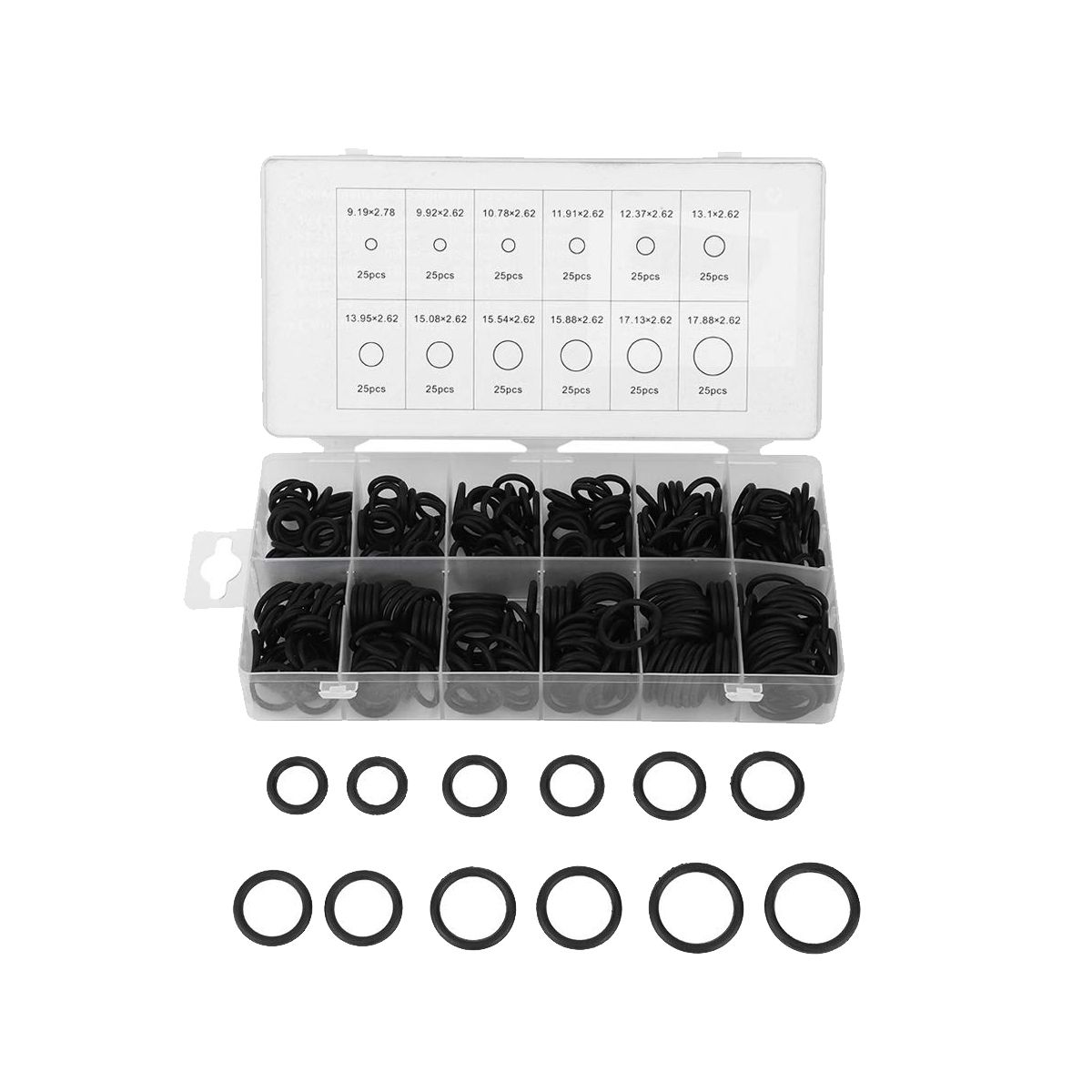 300PCS O-Ring NBR O-Ring Sealing Ring Gasket Washer Kit for Plumbers Garages Pumps O-Ring Classification Kit