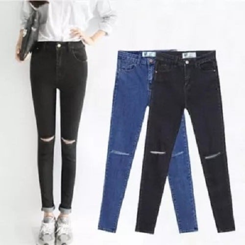 Ladies Skinny Jeans - Set Of 2 - Blue And Black