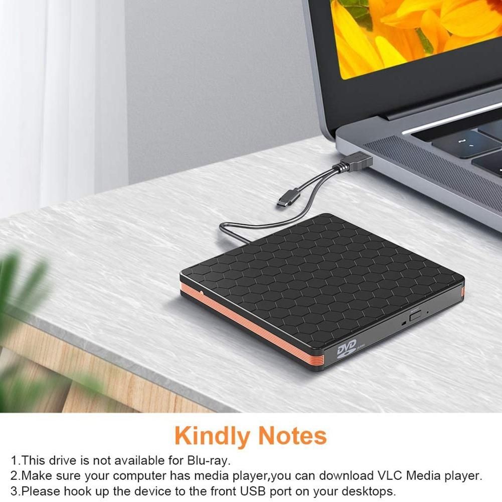 External DVD CD Drive, CD Burner with USB 3.0 and Type C